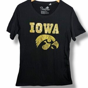 Pressbox Iowa Hawkeyes Gold Sequin Bling T-shirt Women’s Size Large